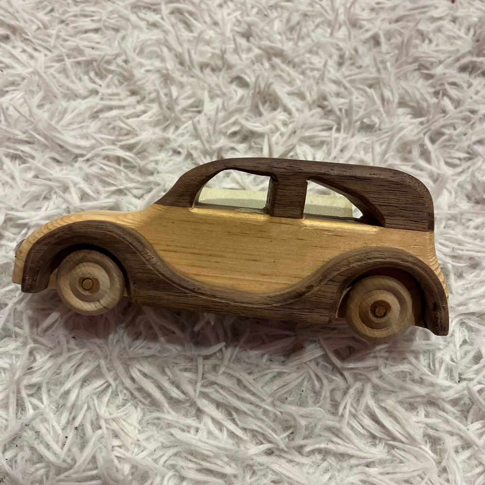 Handmade Wooden Custom Car Two tone Wood Movable